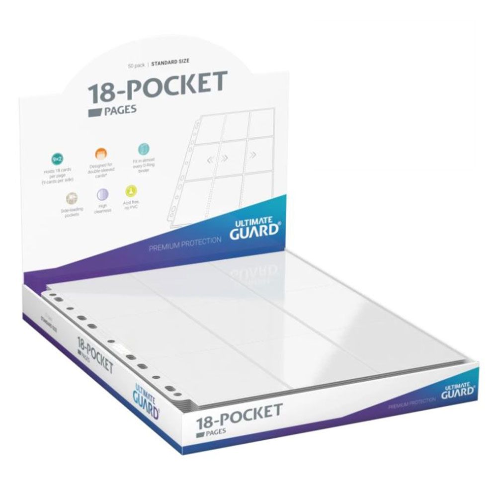 Ultimate Guard 18-Pocket Pages Side-Loading Blanc 50 pages